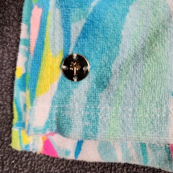 Lilly Pulitzer Lyra Coverup XL Beach and Bae Sailboat Hooded Terry Poncho 25659 - Picture 2 of 9